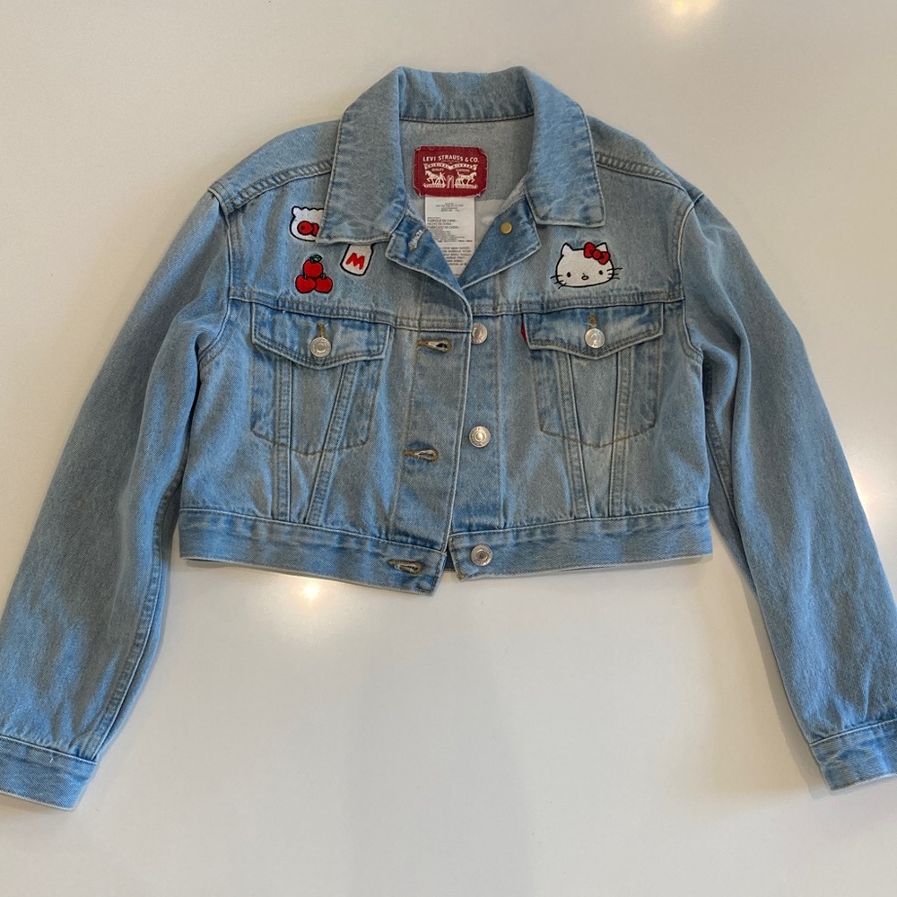 Levi's Kids Light Blue Hello Kitty Jean Jacket, Size 10
